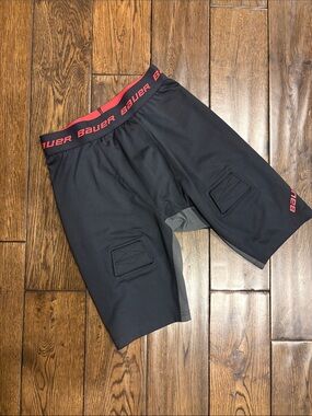 Bauer Kids Black Athletic Compression Jock Shorts